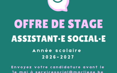 Offre de stage – Assistant·e social·e